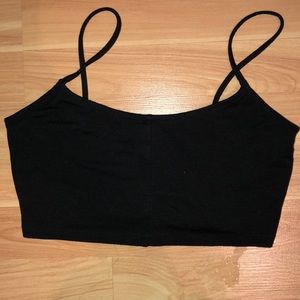 black tank top crop top